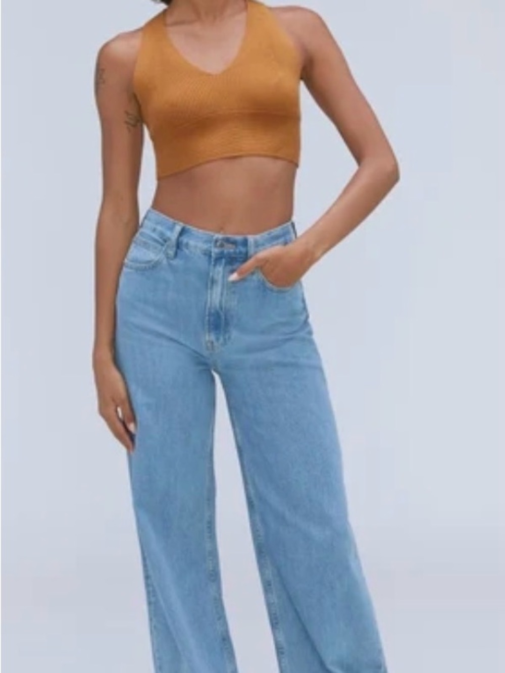 Everlane The Baggy Jean High-Waisted Wide Leg Women’s Jeans - Light Blue 28"
